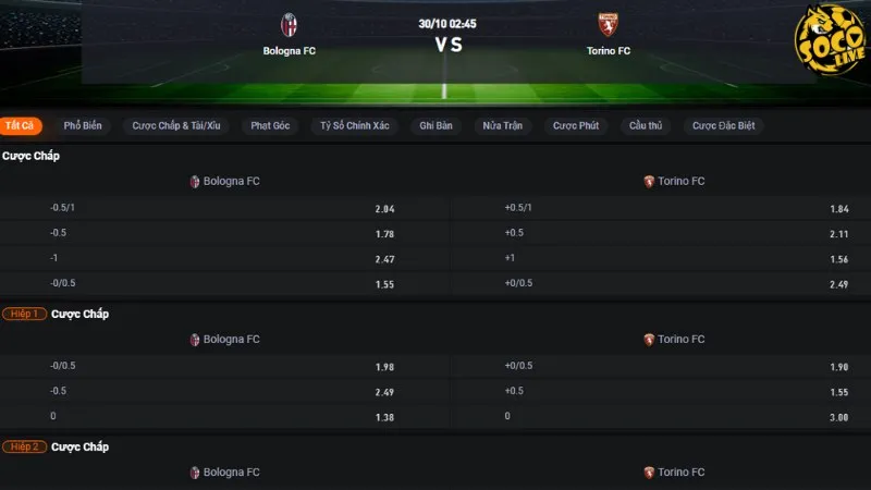Bologna vs Torino